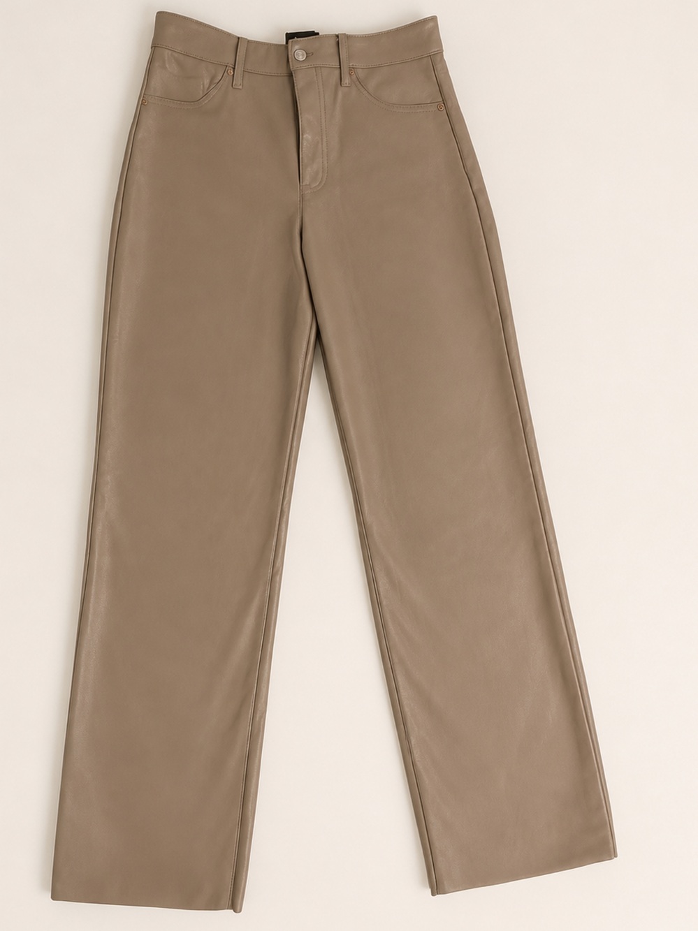 Express Modern Straight Super High-Rise Faux Leather Pants – Size 10R